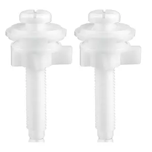 2 count Plastic Toilet Seat Screws Plastic , Nuts & Washers  Kit Replacement Kit for Fixing The Top Toilet Seat, White