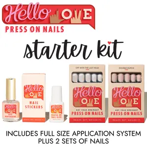 Hello Love Press-On Nails Starter Kit: Press-On Nails + Application Bundle