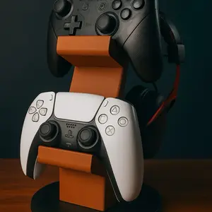 Dual controller Holder with a headset rest