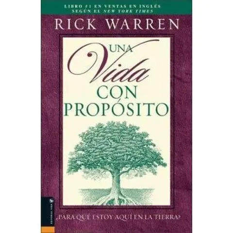 Used Hard Cover Literature Book - Una Vida con Proposito by Rick Warren (Spanish, 1.19 lbs, 368 Pages, Bonus Chapters) - Spiritual Growth Reading Material for Discovering God's Plan, Simplifying Your Life, Increasing Your Motivation