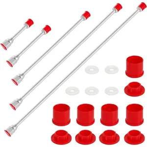 5 Pack Airless  Sprayer Tip Extension Pole, Multi-Sizes  Tip Extension Rod with Red Guard, Universal Replacement Tool for Airless Sprayer  Spray  (40,30,20,12,7.8 Inches)