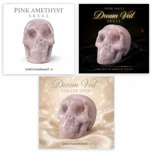 Dream Veil Pink Amethyst Skull Guardian Series Natural Crystal Carving for Emotional Healing Spiritual Growth and Inner Peace