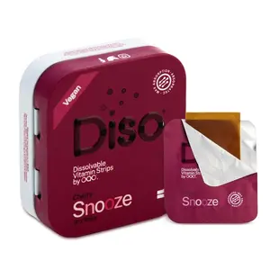 Snooze Sleep Vitamin Supplement - Box of 30 Dissolvable Oral Strips with Vitamin B6, Reduce Stress and Calms Mind, Vegan, Gluten-Free, Sugar-Free (Cherry)