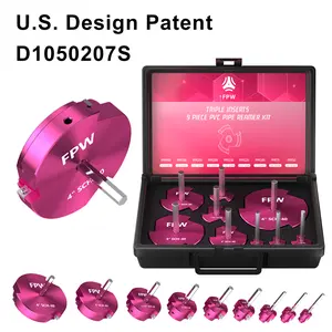 9Pcs Triple-Blade PVC Pipe Reamer Kit (3-Blade Design) for SCH40 PVC/ABS/CPVC Pipe, Includes PPR50-PPR400 Sizes tool set Cutting Hardware home work Pipe Cutter Construction Tools