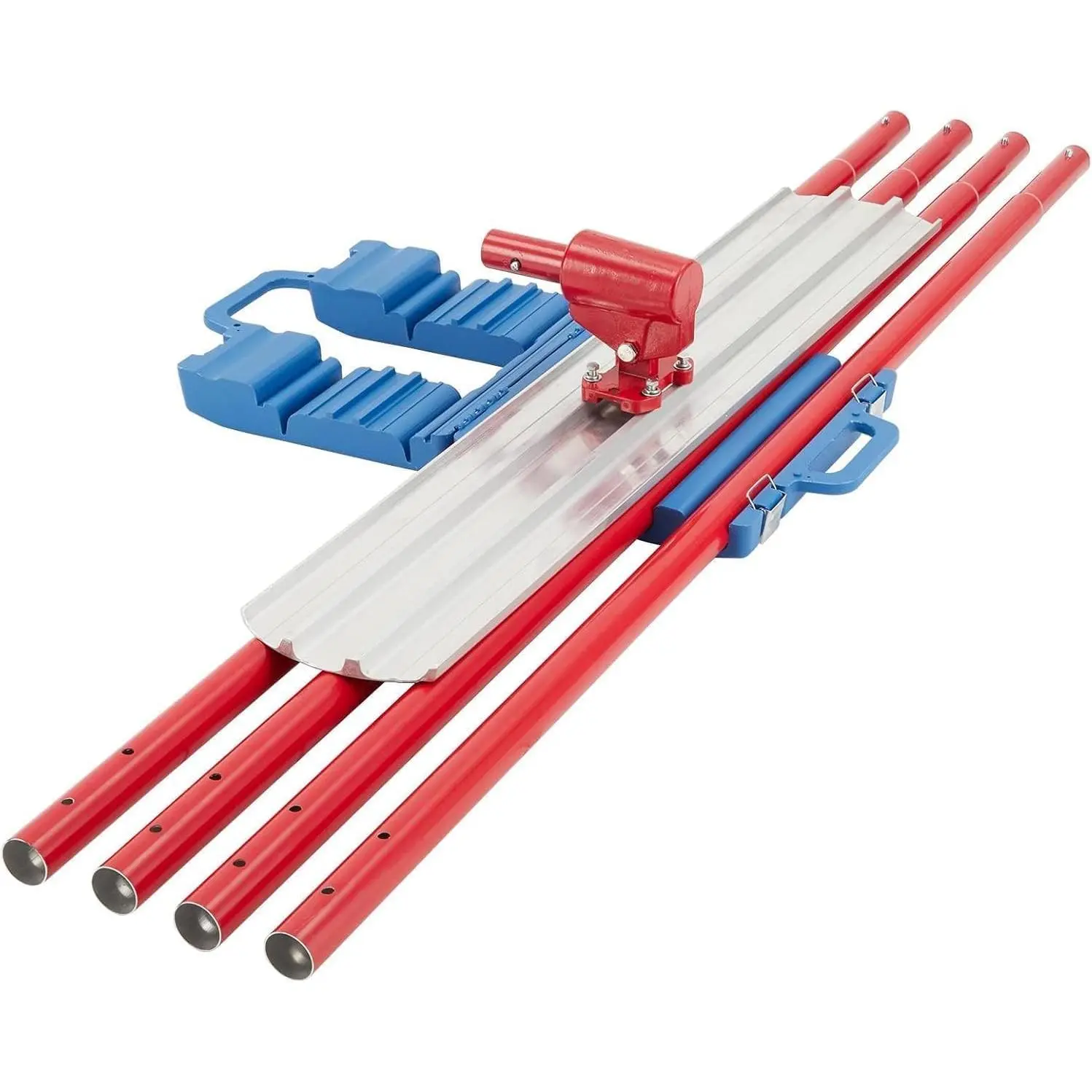 GARVEE 36"x8" Heavy-Duty Aluminum Magnesium Concrete Bull Float Kit, Adjustable Bracketed Tool with 4 Extension Handles, Carrying Case, Round-End Finisher for Professional Cement Work
