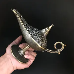 8-inch Aladdin's Lamp Incense Burner｜Light of Dreams Incense with Meditation Reading Home holiday atmosphere to help you meet the fragrance of the moment Scented Perfume Aroma Metal Aromatherapy Oils