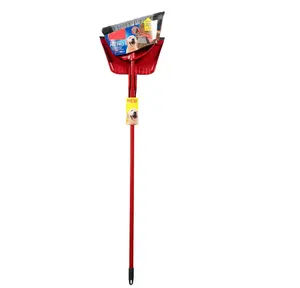 Power Corner Broom with Step On Dust Pan - Compact Design for Efficient Dust Collection
