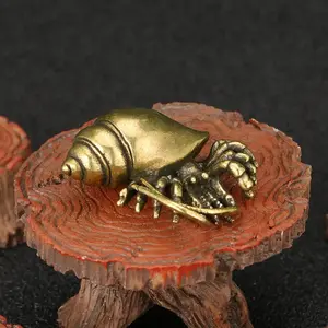 Antique Crab Game Settlement with Brass Dividers and Fun Handle, Perfect Desktop Decor and Tea Pet Decoration, Unique Tabletop Ornament, Sculpture Desk Decor