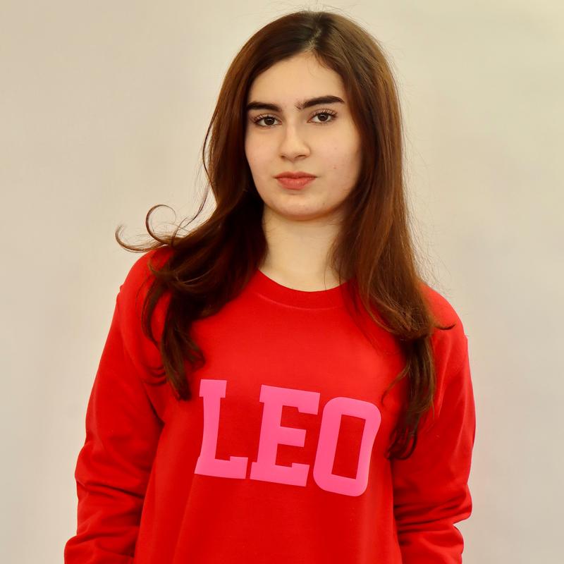 Sweatshirt: Red/Pink Combo Puff Print (Limited Edition) Astrology Apparel