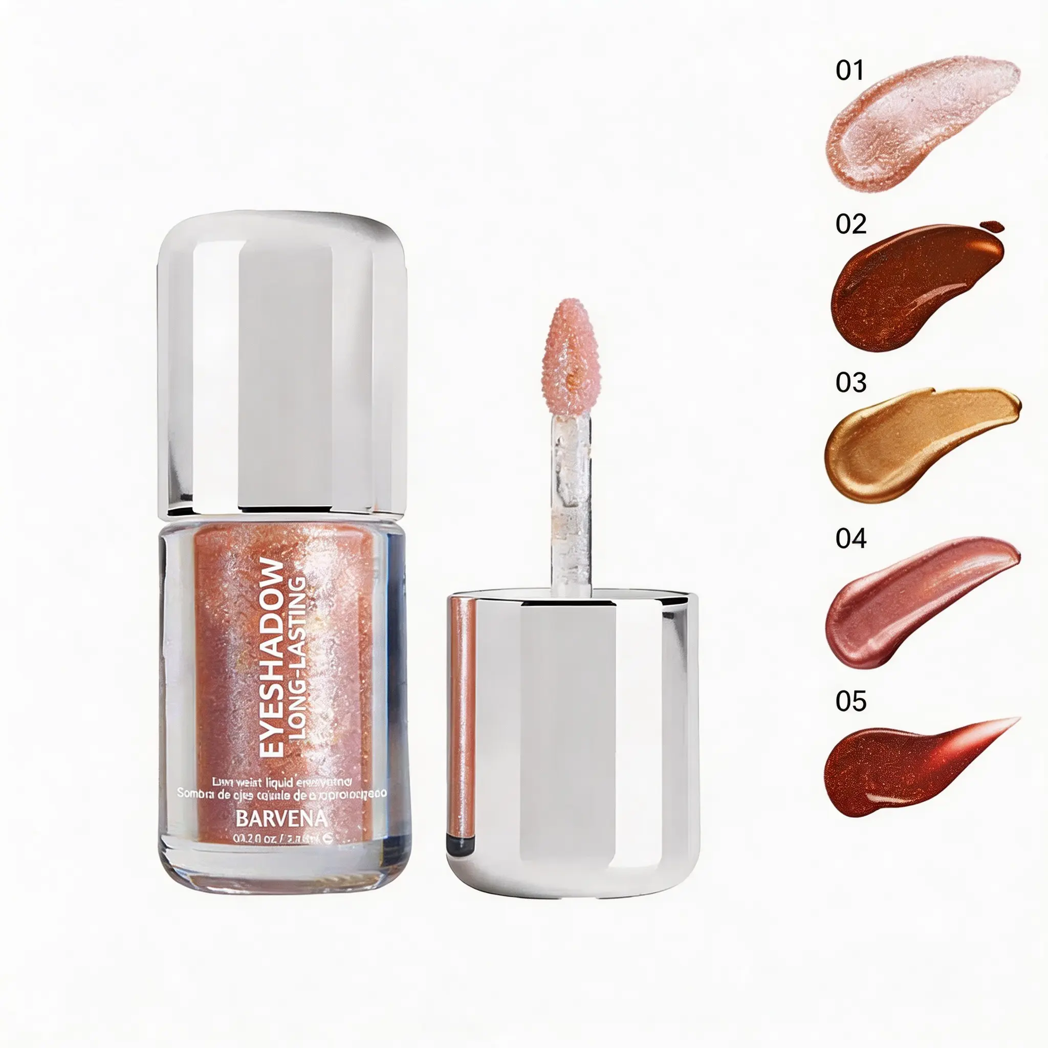 Eyeshadow BARVENA, a buildable, long-lasting, crease-proof liquid eyeshadow glitter shimmer Eye Makeup Products Cosmetic eyeshadow palette