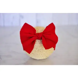 Bow Headband - Textured - Red