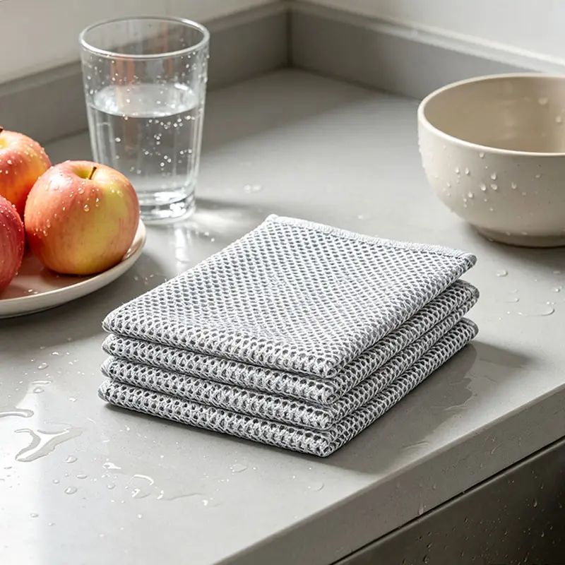 10 Counts Multipurpose Dishwashing Rags, Double-Layer Non-Scratch Wire Cloth, Metal Wire Rag for Wet and Dry Kitchen Cleaning, Countertops, Dishes, Sinks