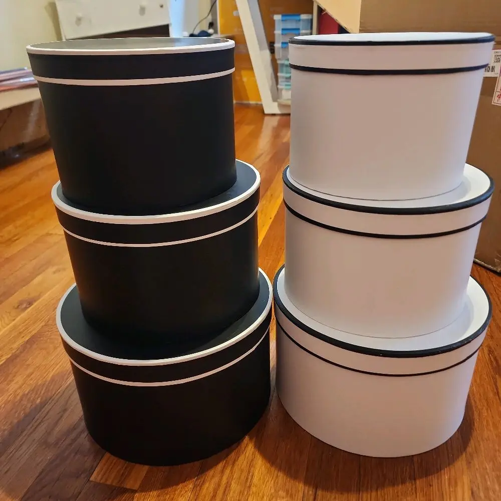 Elegant Set of 3 Round Flower Boxes for Premium Quality Floral Arrangements