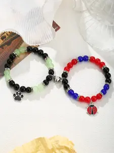 Cute Dog Paw Design Beaded Bracelet, Fashionable Jewelry for Women & Men, Trendy All-match & Exquisite Jewelry for Birthday Gift