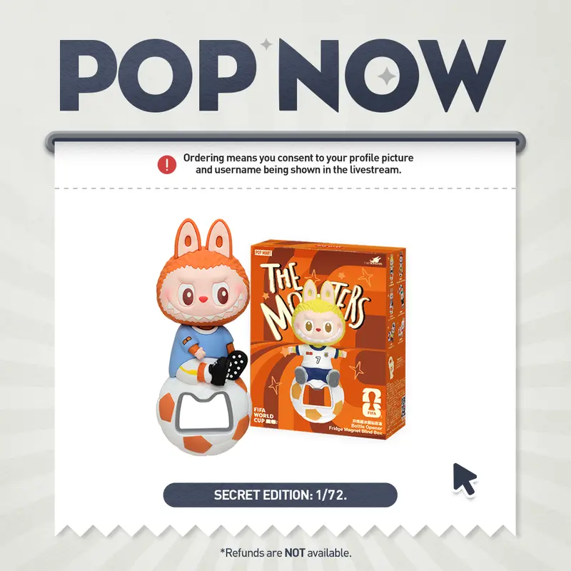 [POP NOW]THE MONSTERS × FIFA SERIES - Bottle Opener Fridge Magnet Blind Box POP MART
