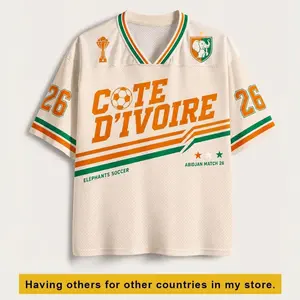 Côte D'Ivoire Soccer Jersey, Ivory Coast Retro Shirt, Custom Name Number Jersey, Elephants Football Fan Gift
