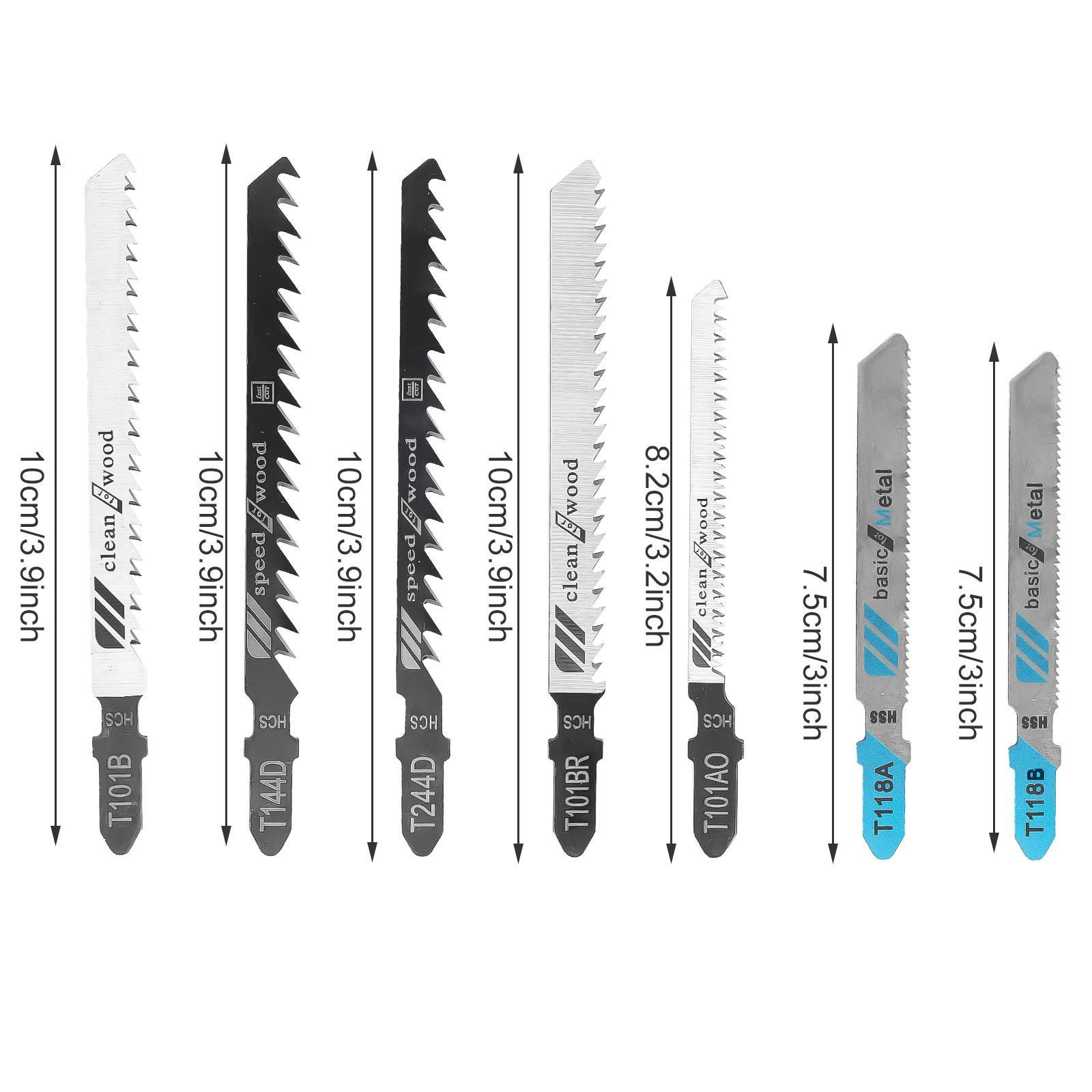 60 Pcs T-Shank Jigsaw Blades Set | Combination Saw Blade Kit for Wood Plastic Metal Cutting | Heavy Duty Multi-Material Scroll Saw Blades with Storage Case