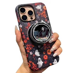 Ghost Mask Phone Grip – Creepy Halloween MagSafe Holder, Horror Movie Lover Gift