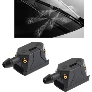2 count Front Windshield Washer Nozzles, 4-Way  Sprinkler Windshield Wiper Washer Replacement, Arm Mounted Wiper Cleaning Nozzle Tool for Front Window,  Accessories