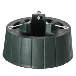 Gardenised QI003953 Green Plastic Christmas Tree Stand with Screw Fastener