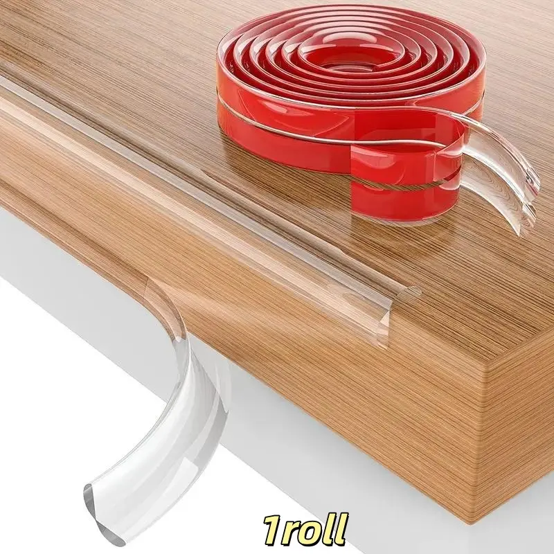 3m Soft Corner Protector Strip, Pre-Adhesive Strong Glue, Child Safety Bumper, Transparent PVC Edge Guard for Furniture Protection