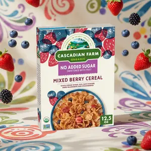 Cascadian Farm Organic Mixed Berry Cereal, No Added Sugar, 12.5 oz