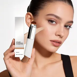 Blanc Cover Stick V - Color Transform Foundation Stick with Volufiline & Niacinamide, Hydrating Makeup Stick with Detachable Brush, No-Cake Dewy Finish for On-the-Go Touch-Ups