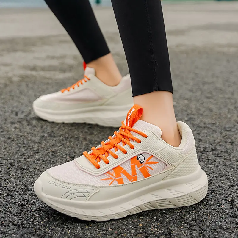 Women's Bamboo Pattern Mesh Workout Sneakers, Lightweight Cushioned Round Toe Ankle Trainers for Gym Training and Everyday Wear, Walking Running Shoes, Walking Shoes, Sports Shoes