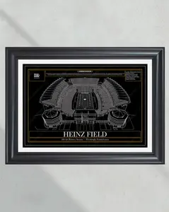 Pittsburgh Steelers Heinz Field Stadium Blueprint Football Print