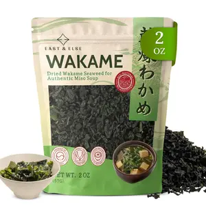 East and Else Wakame Seaweed, Dried Wakame Flakes, 100% Natural Sea Vegetable for Miso Soup, Salads, Ramen & Miyeokguk Soup, Pre-Cut, Ready-to-Use, Resealable Bag, Product of Korea