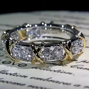 1piece Jewelry Ring Copper Gold Plated Color Inlaid Zircon Ring Fashion Luxury Trendy Ring Jewelry