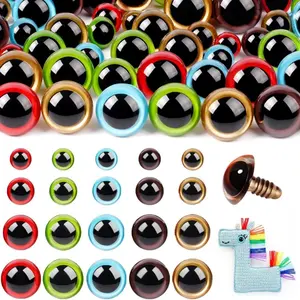 160 pcs Large Safety Eyes Colorful Plastic Safety Eyes Amigurumi Stuffed Animal Plastic Craft Doll Crochet Eyes for DIY Dolls Puppets Bear Crafts