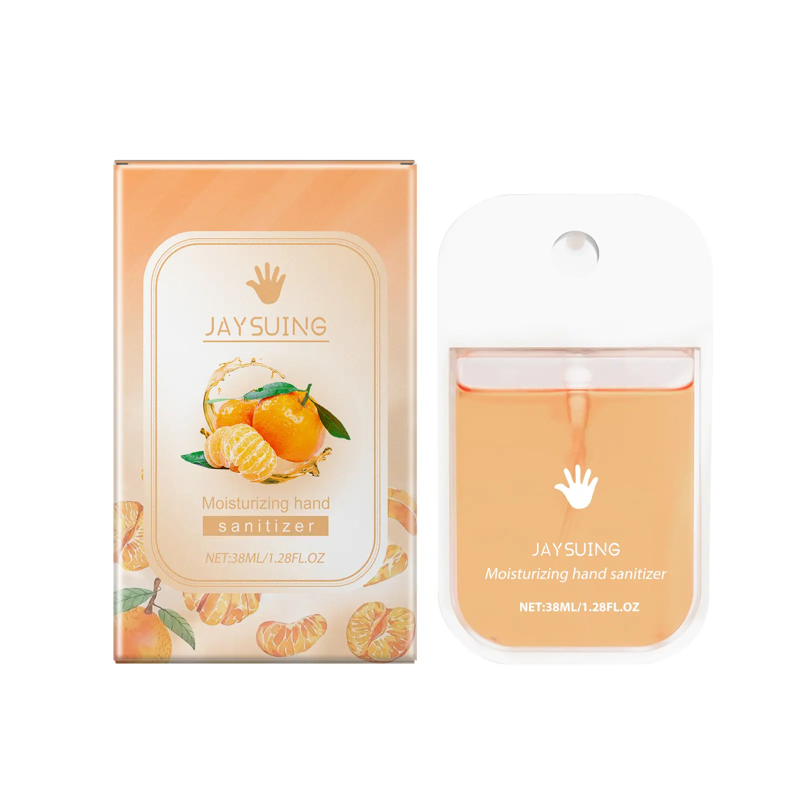 Scented Hydrating Hand Sanitizer Spray - 1.28 fl oz (38ml) Travel Pack, Plant-Based Aloe + Citrus Hydrate Formula, Gentle Tangerine Fresh Scent, Moisturizing for Sensitive Skin, Smooth Hands