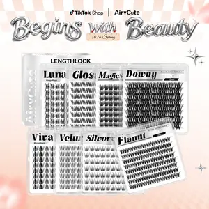 AiryCute One-Size Collection | LengthLock Lash Clusters Luna Glosa Viva Velure Flaunt Bubble 8mm-16mm | 12mm 14mm 16mm Ultra-Dense Waterproof Long-Lasting DIY Lashes For Flawless Look #SummerVibes