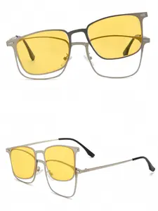 Magnetic Eyeglass Frame Unisex, Lightweight Polarized Sunglasses Clip-Ons, Light Blocking Glasses, TikTok New Trendy Design