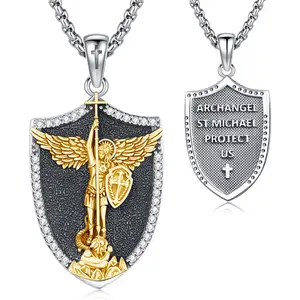 DRINSPER St Michael Necklace 925 Sterling Silver Jewelry