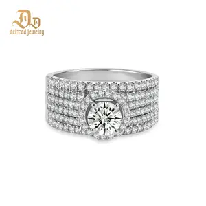 Delzzad 1.9ct The Radiant Eras Ring Halo Engagement Ring Bridal Wedding Promise Ring VVS Synthetic Moissanite Ring Jewelry Copper Band Perfect Birthday Engagement Wedding Anniversary Christmas Valentine's Day Mother's Day Gift