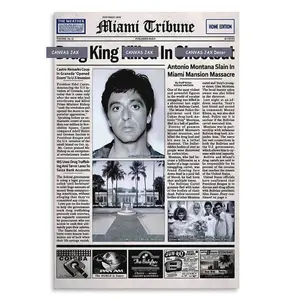 Scarface Tony Montana Canvas Poster Prints Pacino Vintage Wall Decor Collectible Movie Fan Gift High-Quality Boutique Canvas Art