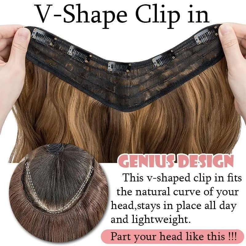 18" 45CM V-Shaped One Piece Clip In Hair Extensions Curly Wavy Hair With 5 Clips Synthetic Invisible Hairpieces For Women 18" 45CM V-Shaped One Piece Clip In Hair Extensions Curly Wavy Hair With 5 Clips Synthetic Invisible Hairpieces For Women