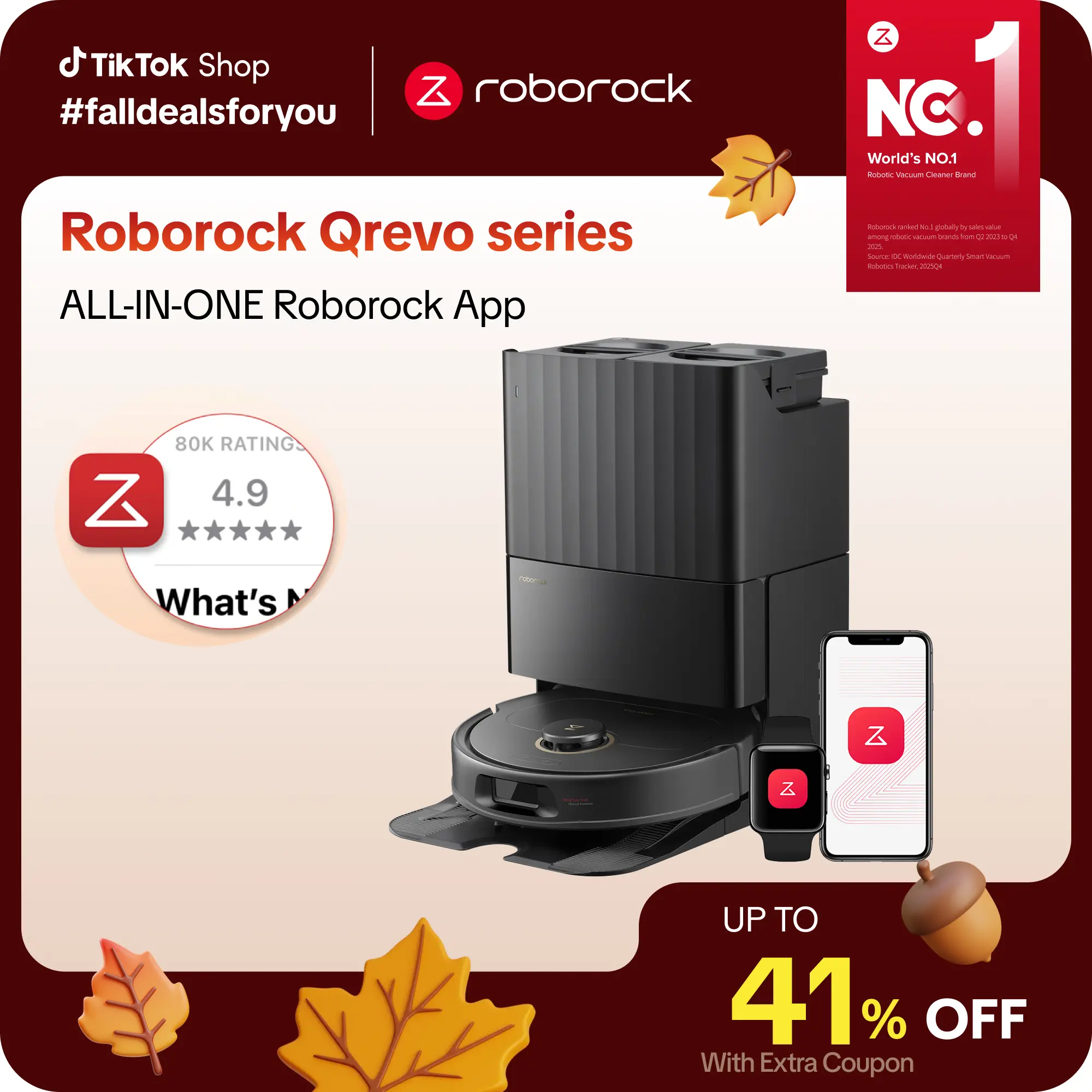 [SaleLink] Roborock Qrevo Series Robot Vacuum and Mop, Sstrong Suction Power, Self-Drying, Auto Mop Washing, Self-Emptying & Refilling, 10mm Mop Lifting, Smart Obstacle Avoidance, Wireless, Self-Emptying Cut #tiktokshopstockup #TikTokShopFallDealsForYou