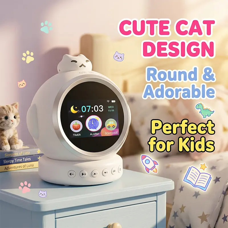 Smart AI Kids Alarm Clock with Voice Chat, Ok-to-Wake Sleep Trainer, Night Light, Story & Music Player, Pomodoro Timer, Gift for Boys Girls Ages 3-12 Electronic Electronic Smartphone Electronic Multifunctional Alarm Clock Smart Digital Clock