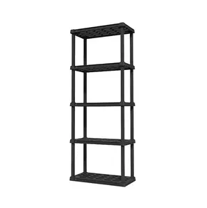 Iris 5-Shelf Plastic Shelving Unit, Multipurpose storage shelves, freestanding shelving units, Storage shelves for the living room, kitchen, and bedroom