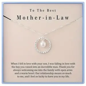 MOTHER IN LAW NECKLACE - MEANINGFUL GIFT- BIRTHDAY, MOTHERS DAY, HOLIDAYS GIFT