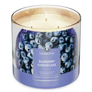 Goose Creek Blueberry Cheesecake Scented 3 Wick Jar Candle 14.5oz Sweet
