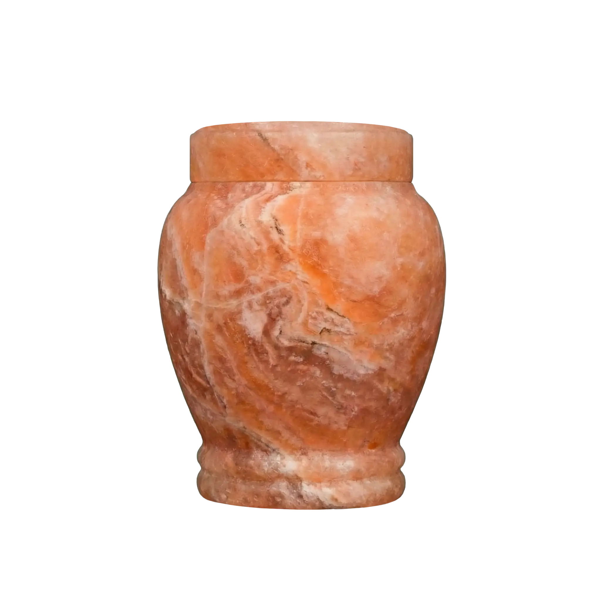 Handcrafted Natural Pink Salt Crystal Vase with Fitted Lid - Home Decor Stone Canister - Housewarming & Anniversary Gift - Premium Gift Box Included
