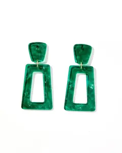 Kennedy Forest Green Statement Earrings