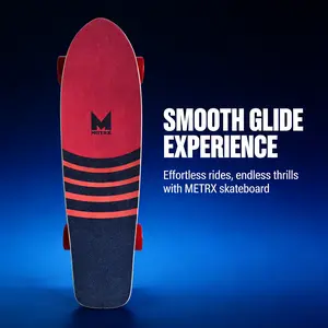 MSTRX Red Stripe Cruiser Skateboard | Street Ready Complete Skateboard