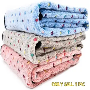 Coral Fleece & Flannel Pet Blanket - Warm Cozy Quilt for Dogs & Cats, Soft Bed Mat for Pet Beds, Bedding