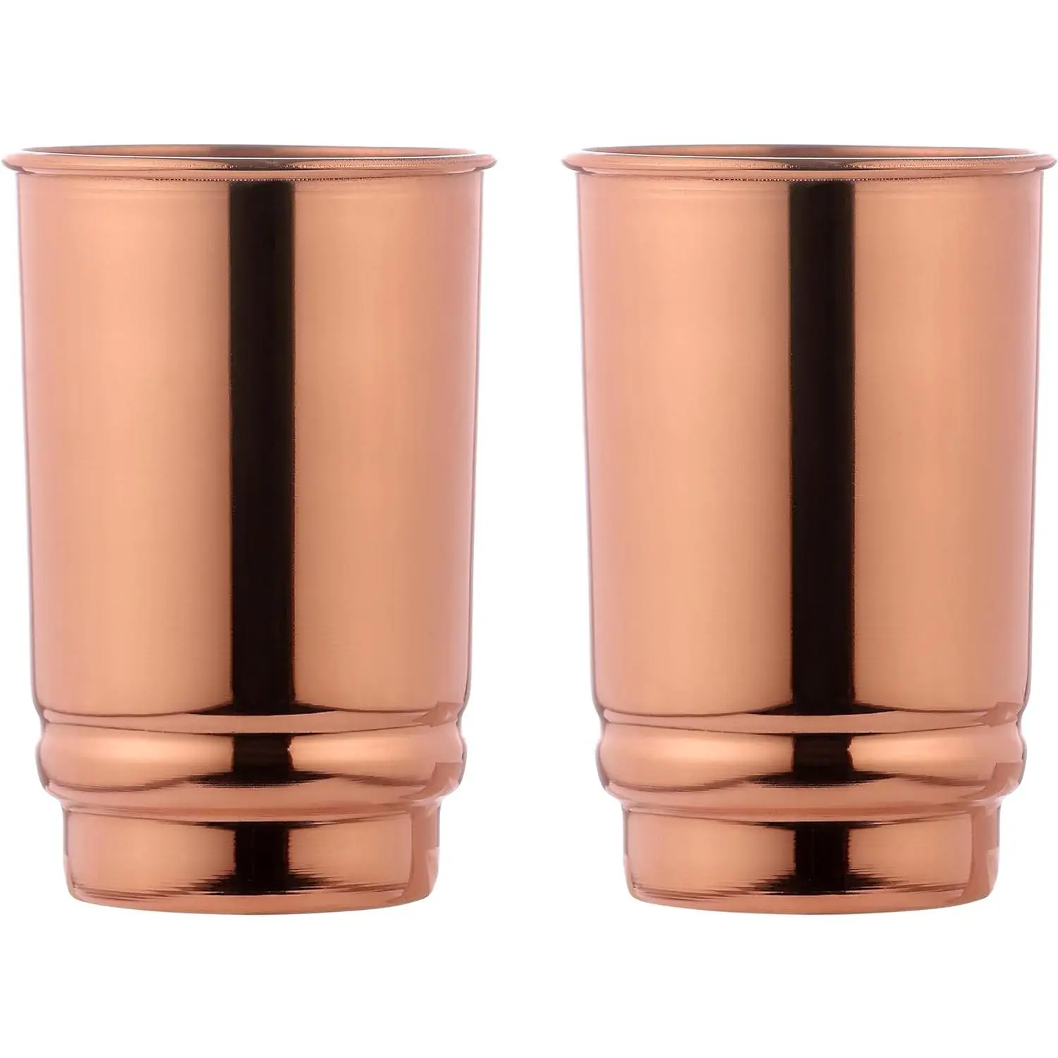 Copper Tumbler Set of 2 - Pure Copper Drinking Tumbler for Water, Ayurvedic Copper Tumbler for Daily Use, Glossy Finish, 11.83 oz (350 mL)