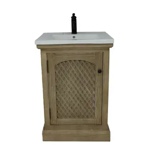 InFurniture WK8124 24 in. Fir Wood Bathroom Vanity, Rustic Style Home Improvement Bathroom Fixture Accessory